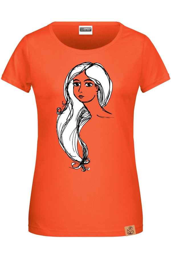 Bio Frauen Shirt "Mädchen mit langem Haar"