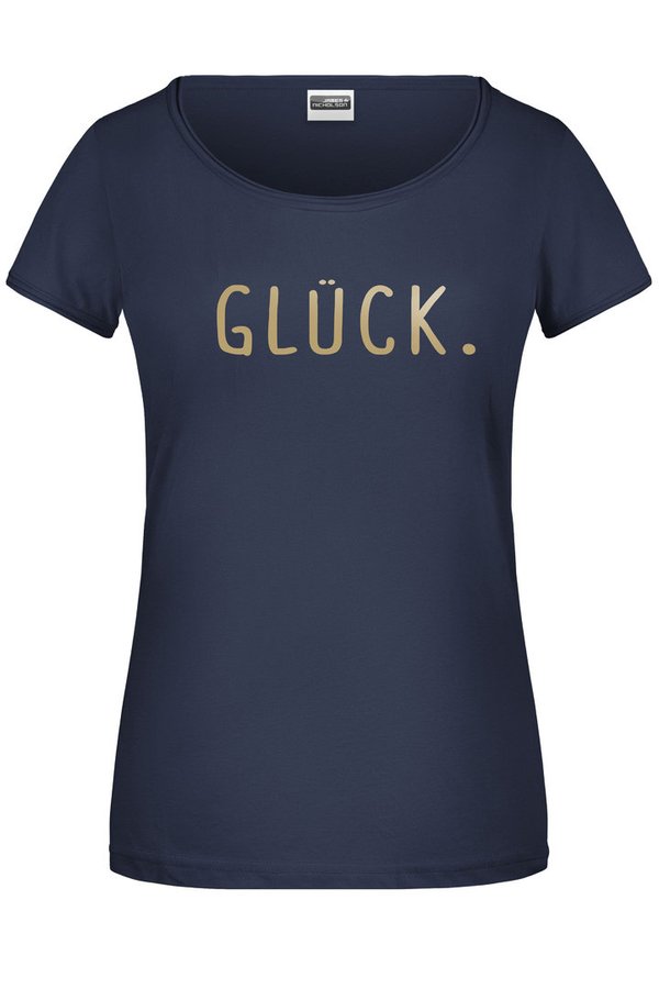 Bio Frauen Shirt "Glück" Gold-Edition